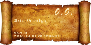 Obis Orsolya névjegykártya
